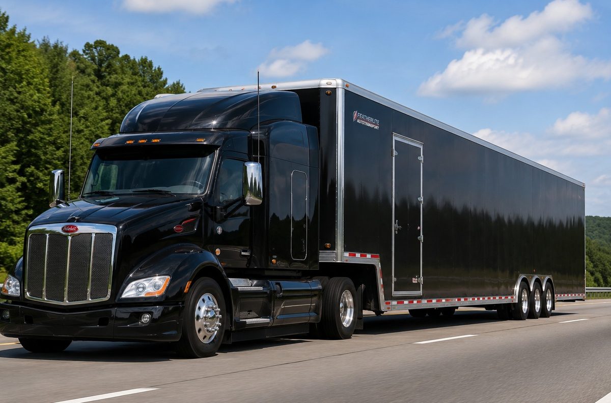 Enclosed auto transport trailer for luxury vehicles